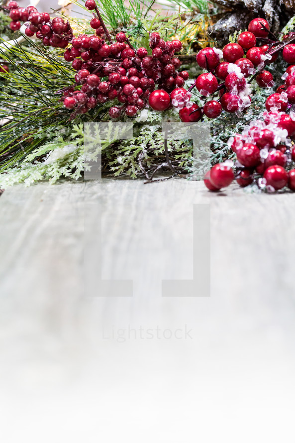 Christmas berries and garland 