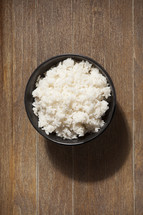 bowl of rice on a table