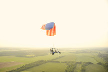 American flag parachute on airframe