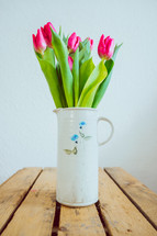 tulips in a vase 