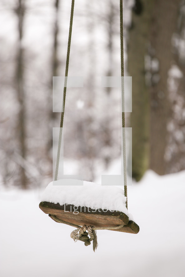 snow on a swing 