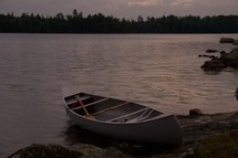 canoe on a shore 