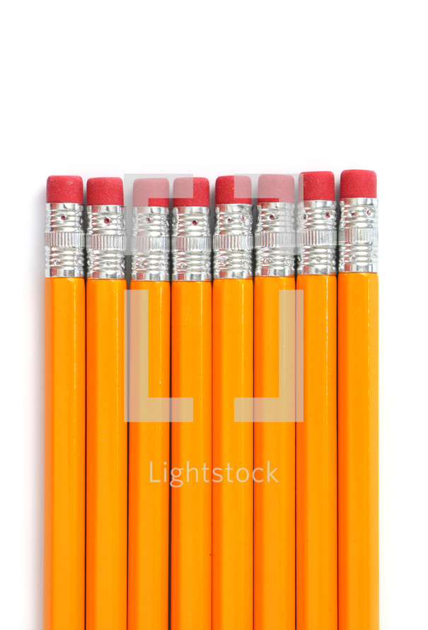 row of pencil erasers 