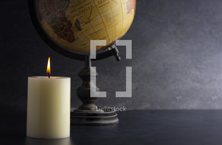 globe and candle 