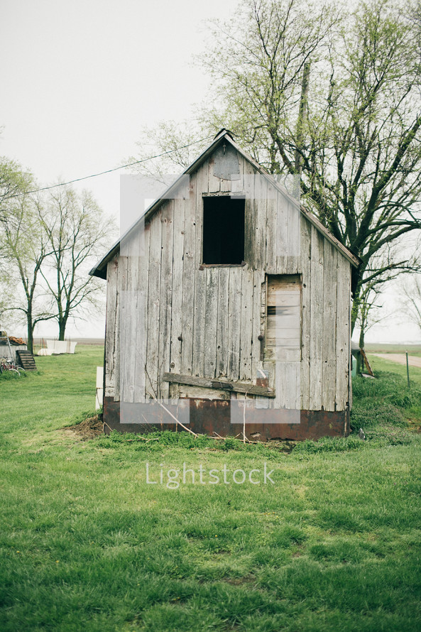 an old wooden shed 