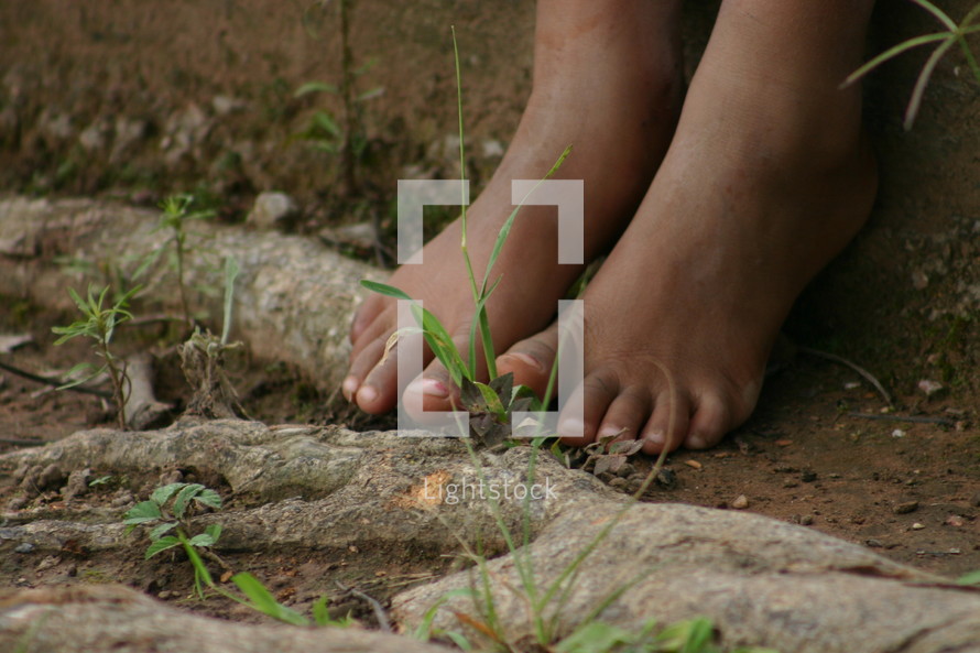 barefoot in dirt 