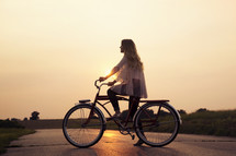 woman riding a bicycle 