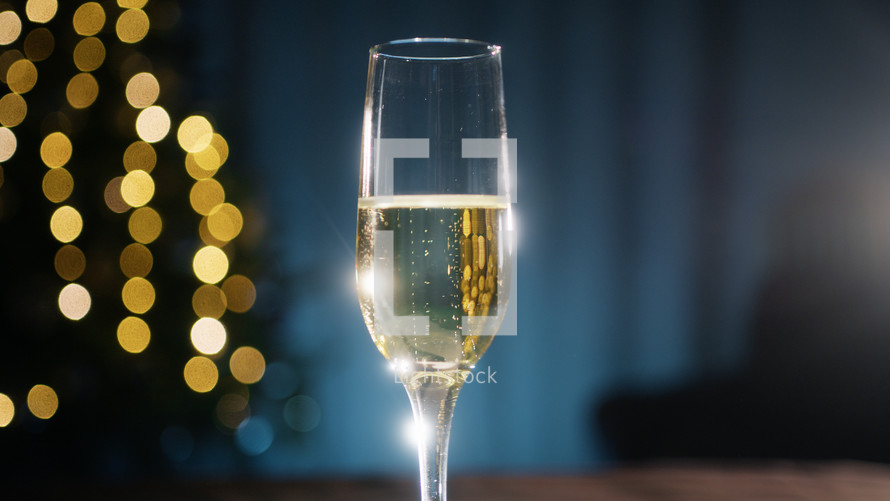 Golden Champagne glass background for New Year 
