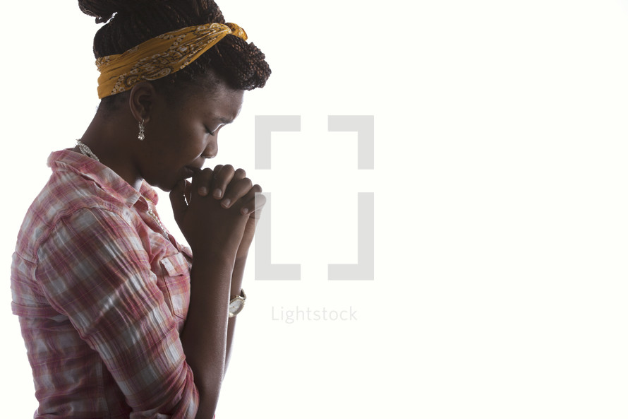 teen girl in prayer