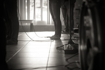 feet of a musicians on stage 