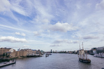 ship sailing on the river Thames 