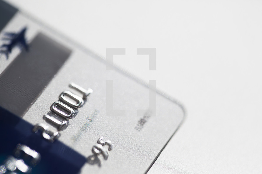 close up of a credit card.