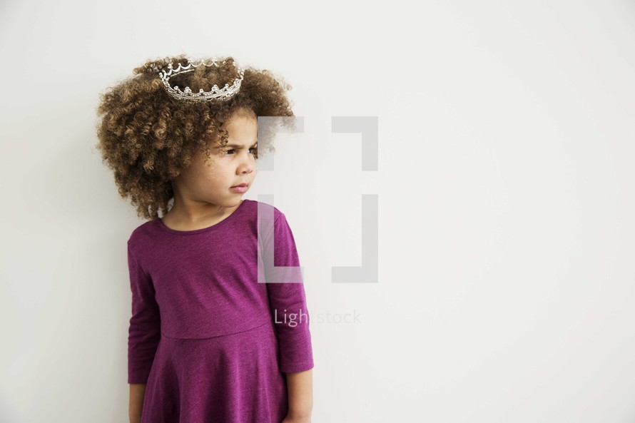 sassy girl child in a tiara 