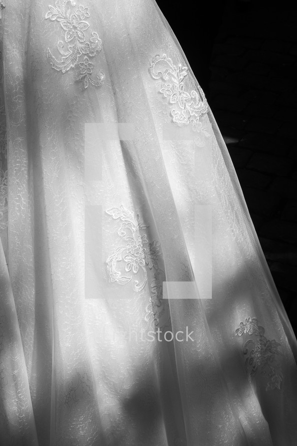 lace on a wedding dress 