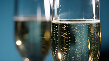 Two glasses of champagne to celebrate New Year's Eve 