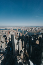 aerial view over NYC