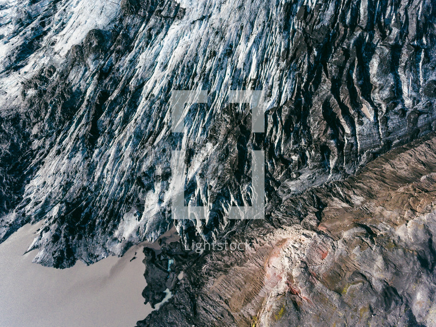 ice sheets on cliffs 