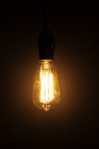 Edison bulb glowing 