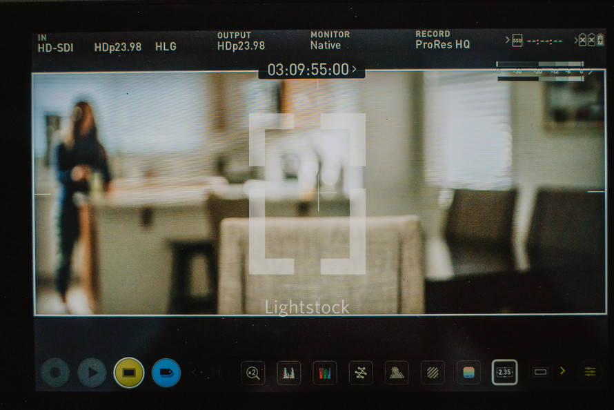 Monitor on documentary set