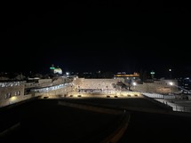 the western wall in jerusalem at night