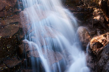 waterfall down a rock cliff 