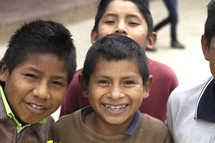 Children smiling. 