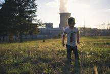 boy and a nuclear power plant 