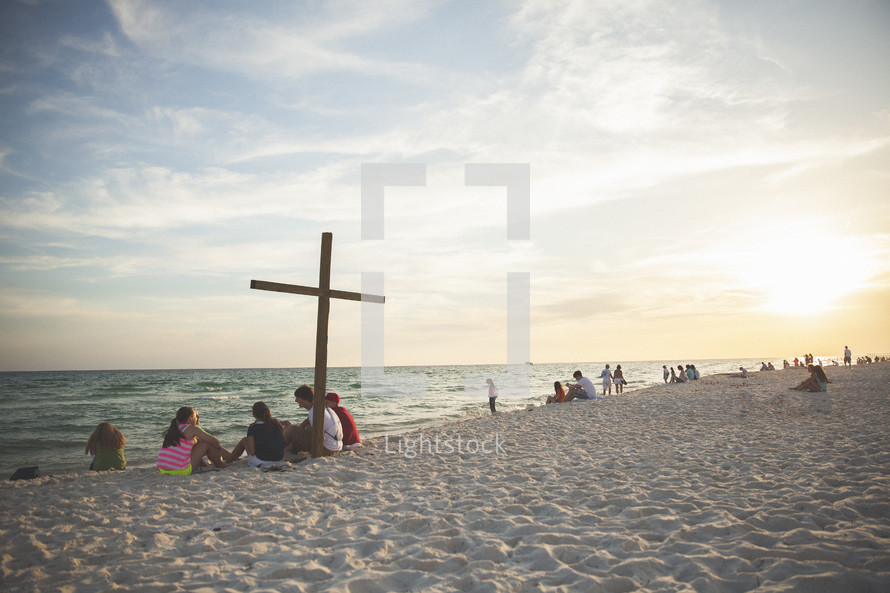 worship service on a beach 