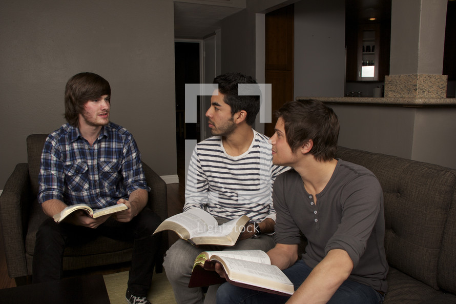 Teens at a home Bible study.