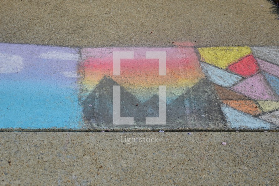 comic stripe of sidewalk chalk 