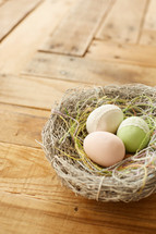 Easter eggs in a nest 