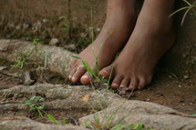 barefoot in dirt 