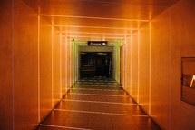 orange illuminated hallway 