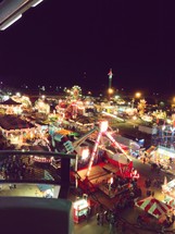 lights from a fair at night 