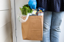 delivered groceries at a front door 