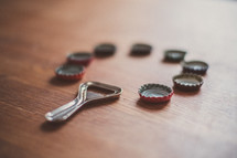 bottle opener and bottle caps 