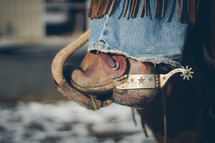 cowboy boots with a spur 