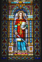 stained glass window of Saint
