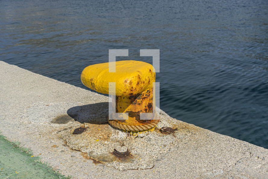 Mooring for boats in a seaport on the island of Mallorca, Balearic Islands, Spain