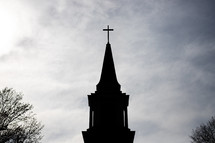 silhouette of a steeple 