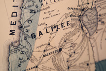 Map of Galilee and surrounding locations