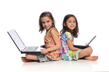 girl children on laptops 