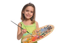 girl child artist painting 
