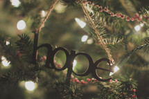 A hope ornament on the Christmas tree