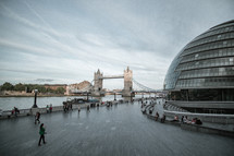 London Bridge and glass dome building 