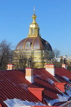 gold cross on a Russian Orthodox cathedral dome