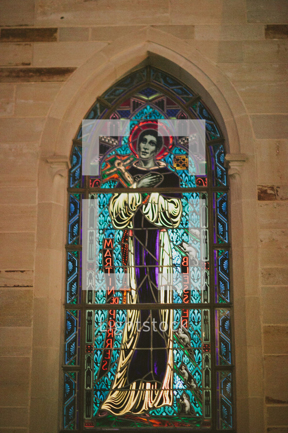 stain glass window of Saint Martin de Porres
