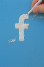 Concept of Facebook social media addiction like drugs