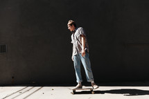 a man on a skateboard 