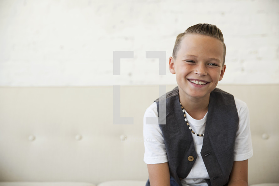 portrait of a smiling boy child 